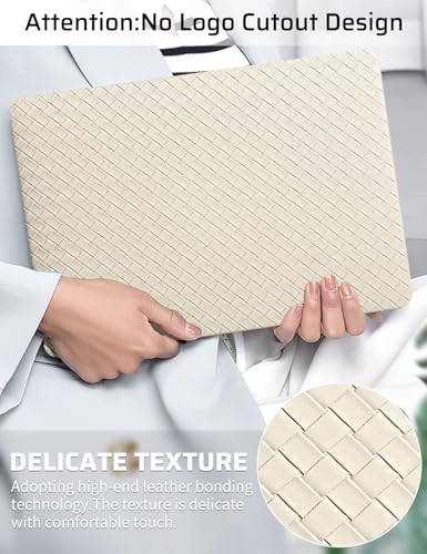 Seorsok Compatible with MacBook Air 13 Inch Case 20222018 Release A1932 A2179 M1 A2337 Touch IDElegant Leather Plastic Hard Shell CaseTransparent Keyboard CoverBeige Tartan PVCNo Logo Cutout - Image 3