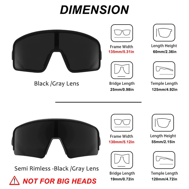 MAXJULI Polarized Sunglasses for Men Women, Windproof Outdoor Sports Cycling Running UV400 Protection Sun Glasses (Black/Gray Lens) - Image 5