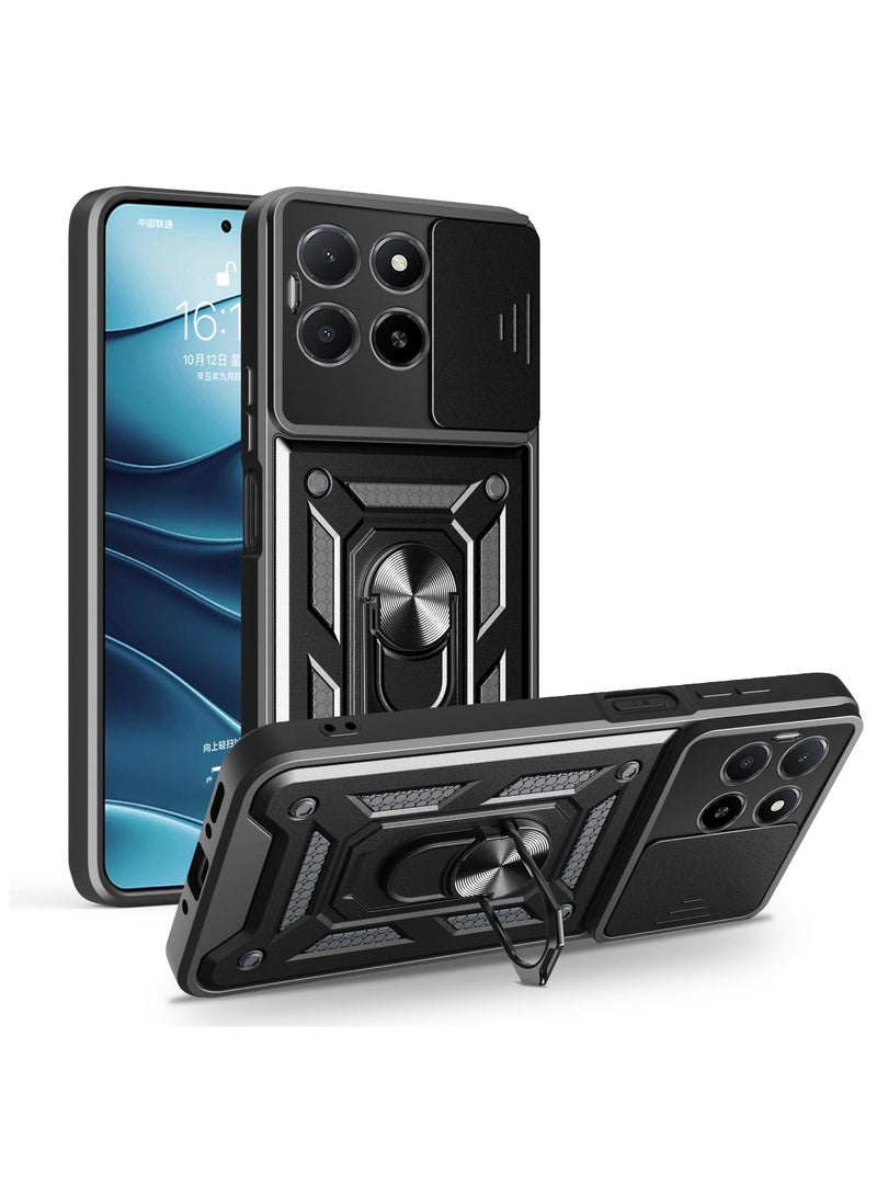 جراب حمايه ويندو مقاوم للصدمات وحمايه للكاميرا مزود بدبله معدنيه متوافق مع   Honor x5b / Honor x5b Plus  (اسود) - Image 1