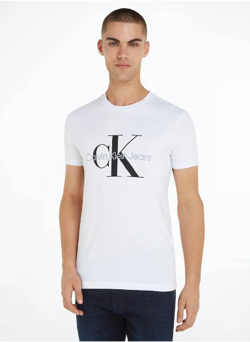 Calvin Klein Jeans Calvin Klein Jeans Men's T-Shirt - Slim fit - Casual Tops - Cotton , White