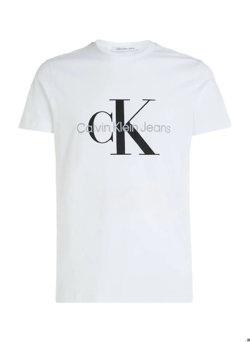 Calvin Klein Jeans Calvin Klein Jeans Men's T-Shirt - Slim fit - Casual Tops - Cotton , White