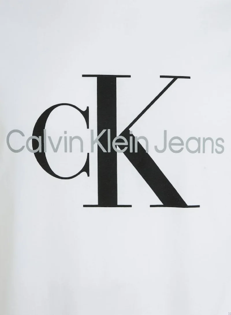 Calvin Klein Jeans Bright White Slim Fit T-Shirt for Men | Best Price UAE