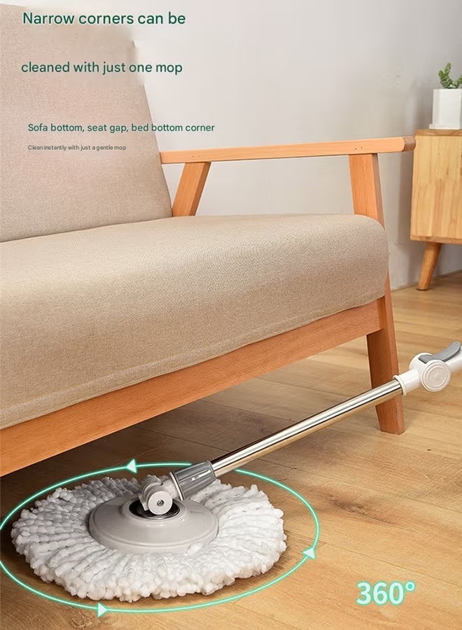 MOSH Spin Mop and Bucket Set with Detachable Spinning Bucket, Wheels, Stainless Steel Telescopic Handle and Reusable Microfiber Mop Heads, 6L Bucket for Effortless and Deep Floor Cleaning on All Surfaces - Image 3