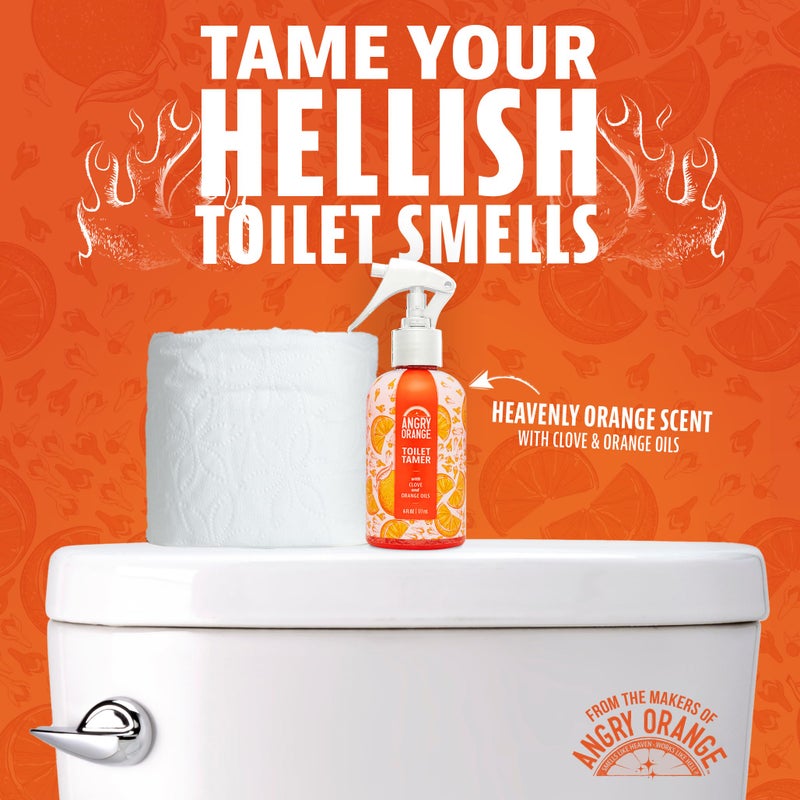ANGRY ORANGE Toilet Tamer Bathroom Spray, Citrus Orange Spice Toilet Spray, Bathroom Odor Eliminator and Air Freshener for Before or After You Go, Bathroom Use and Other Areas of Home, 6 Ounces - Image 2