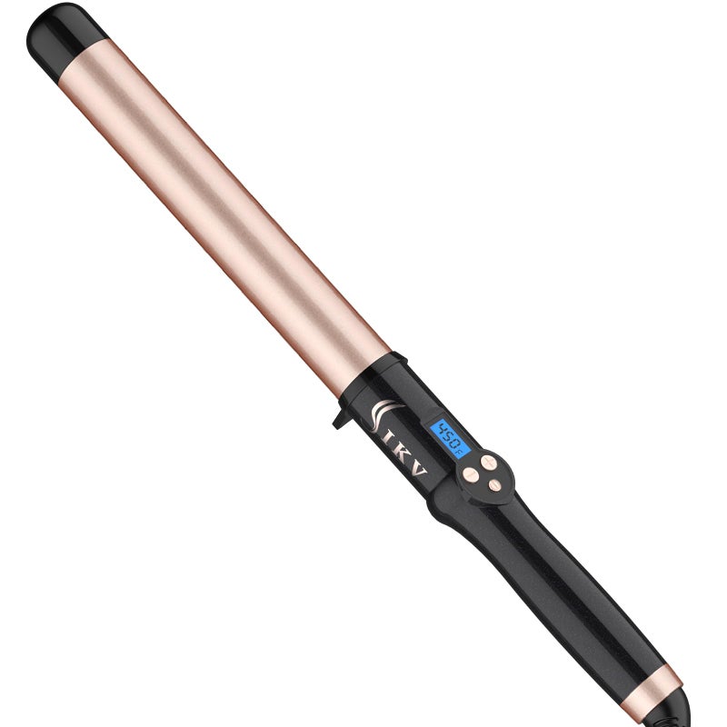 IKV 1 1/4 Inch Curling Wand Ceramic Long Barrel,1.25 Inch Curling Wand Iron for Long Hair,Dual Voltage Hair Curling Wand - Image 1