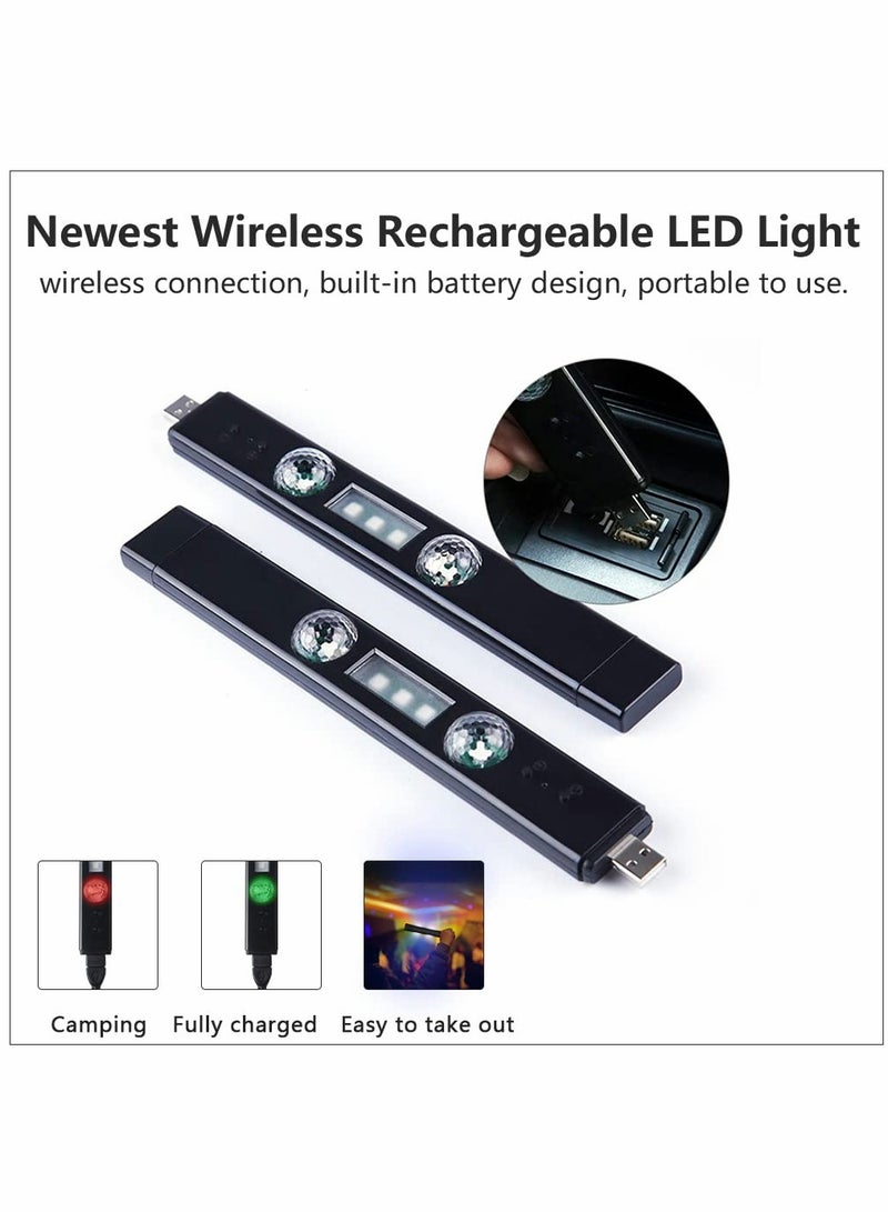 Loquat RGB Wireless LED Lights, Rechargeable Car Interior Ambient Lighting Accessories, Voice-Activated Underdash Lighting Kits with Remote, 2pcs - Image 3