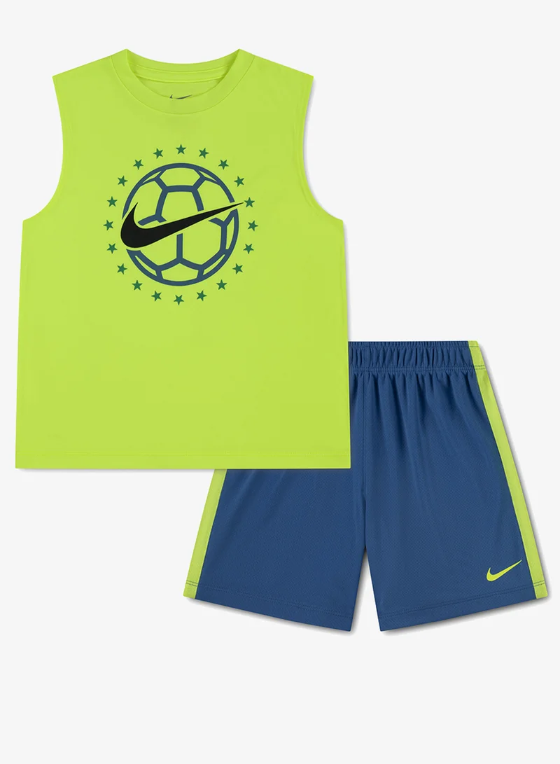 نايكي طقم شورتات للأطفال بنمط هدف