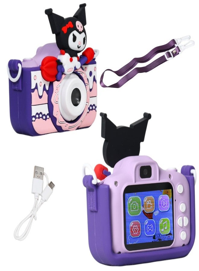 PN AVAN Kuromii Kids Digital Camera for Girls Age 3-10 Years with Selfie Camera, Video Recording, USB Rechargeable & Micro SD Card Support | Cute Cartoon Mini Camera Toy (Kuromi) - Image 1