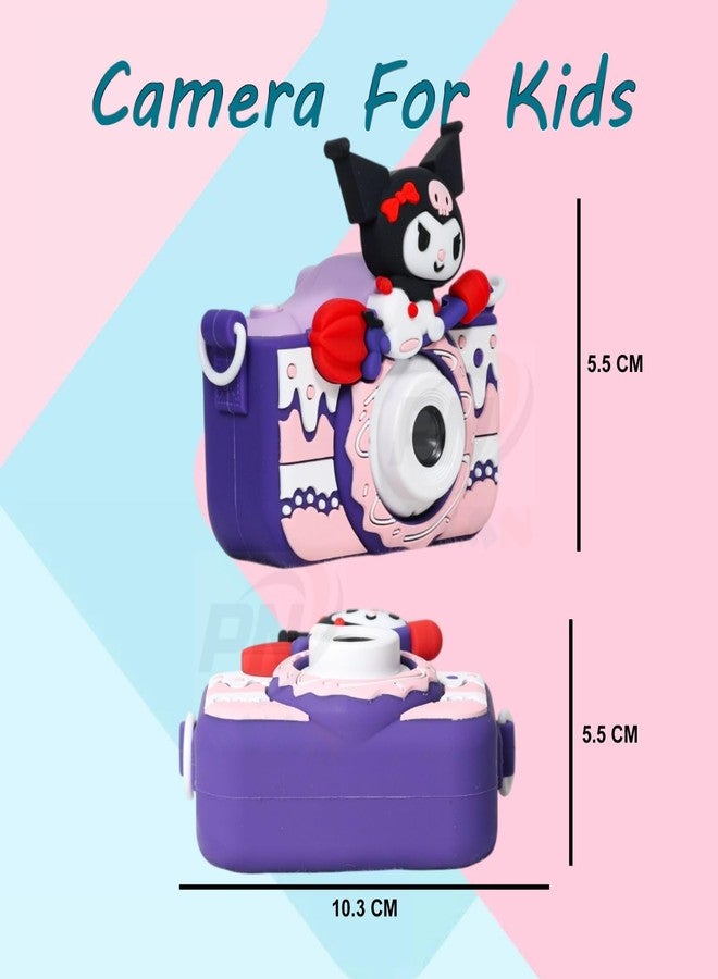 PN AVAN Kuromii Kids Digital Camera for Girls Age 3-10 Years with Selfie Camera, Video Recording, USB Rechargeable & Micro SD Card Support | Cute Cartoon Mini Camera Toy (Kuromi) - Image 4