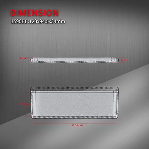 DaierTek 1590BB Aluminum Metal Stomp Box Case Guitar Pedal Enclosure Effect Enclosure Stomp Box Unpainted 120x94.5x34 MM - Image 5