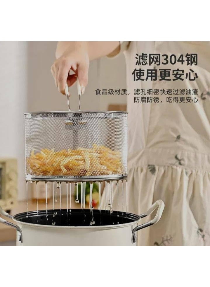 5L Multi-Purpose Roasting Pot – Equipped with a heat-resistant lid, mesh basket, and handle – Ideal for everyday frying and roasting. - Image 4