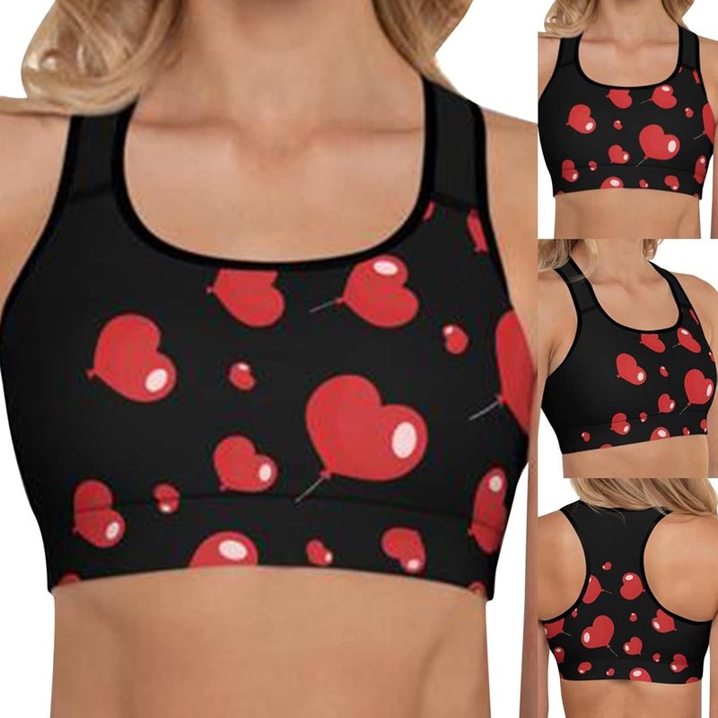 klarako Women Padded Sports Bra Workout Running Shirts Yoga Tank Top Valentine's Day Running Tank Tops Vests - Image 2