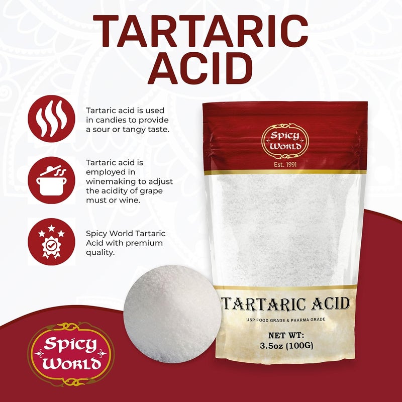 Spicy World Pure Tartaric Acid 3.5oz - Image 2