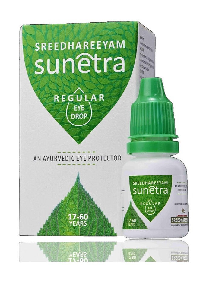 Sreedhareeyam Sunetra Regular Eye Drop - An Ayurvedic Eye Protector - For 17-60 years - For Dryness of Eye, Allergic & Itching - 10 ml - Image 1