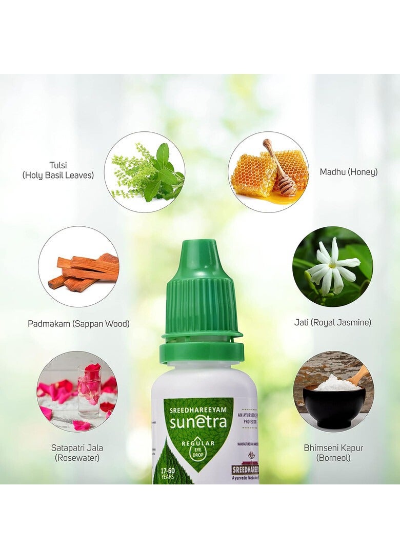 Sreedhareeyam Sunetra Regular Eye Drop - An Ayurvedic Eye Protector - For 17-60 years - For Dryness of Eye, Allergic & Itching - 10 ml - Image 3