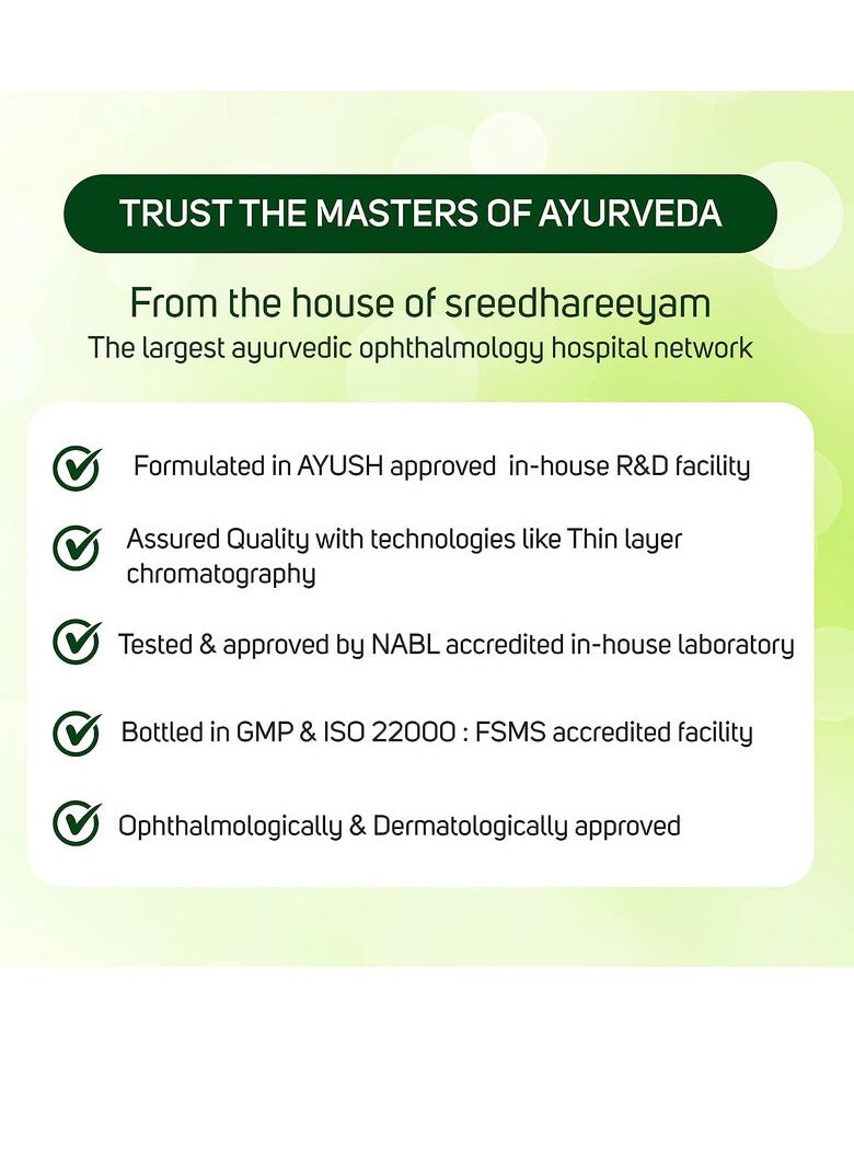 Sreedhareeyam Sunetra Regular Eye Drop - An Ayurvedic Eye Protector - For 17-60 years - For Dryness of Eye, Allergic & Itching - 10 ml - Image 5