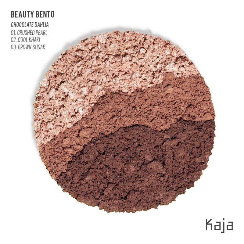 Kaja 3 Colors Eyeshadow - Beauty Bento 08 Chocolate Dahlia | Mosaic Chrome, Shimmer, Matte finish, Cruelty free, K-Beauty Mini Palettes, Easy Finger Blendable, Glitter, High Pigmentation, 0.03 Oz - Image 2