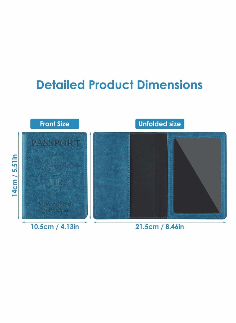 KASTWAVE - Passport Card Holder, PU Leather Passport Holder with Vaccine Card Slot, Waterproof, Passport Cover Case Protector - Image 1