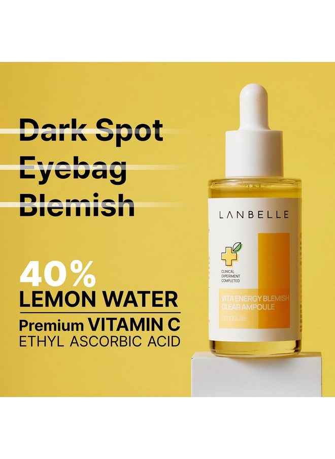 Lanbelle Vita Energy Blemish Clear Ampoule 83% Vitamin C Serum Vegan W/Lemon Water Niacinamide Volufiline For Hyperpigmentation Skin-Barrier No Stickiness Irritation Radiant Glowing Skin 1.7 Fl Oz  - Image 2