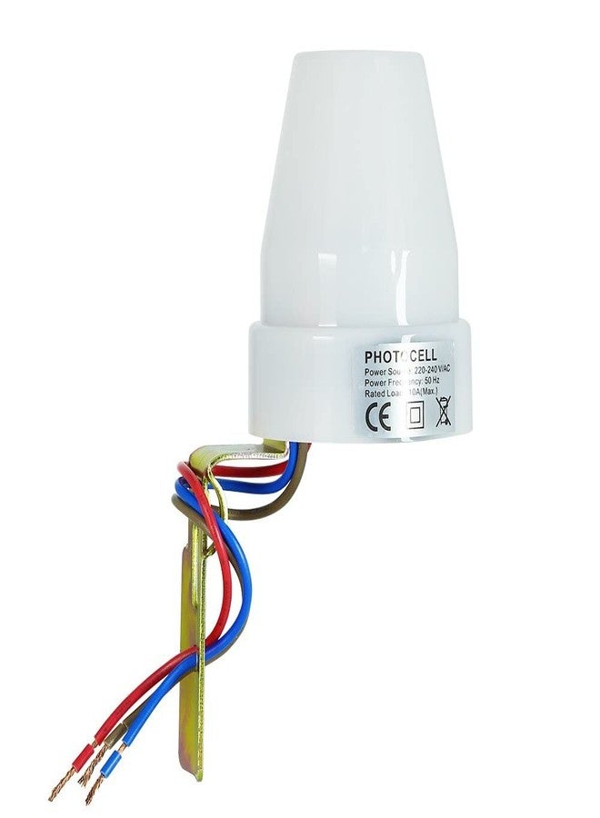 amiciSmart Automatic On/Off Street Light 2 Way Switch Controller AC 220V 10A Photocell Sensor for Outdoor Lights, White - Image 1