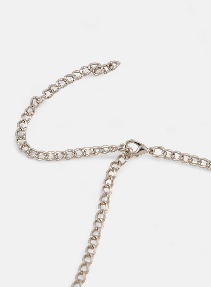 Sohi  Women The Marquise-Bloom Collar Necklace | Citrine Brown Colour | One-Size | Artificial Stone Alloy Material | Lobster Clasp Closure | Necklace For Evening & Party Wear for Women | Best Price UAE