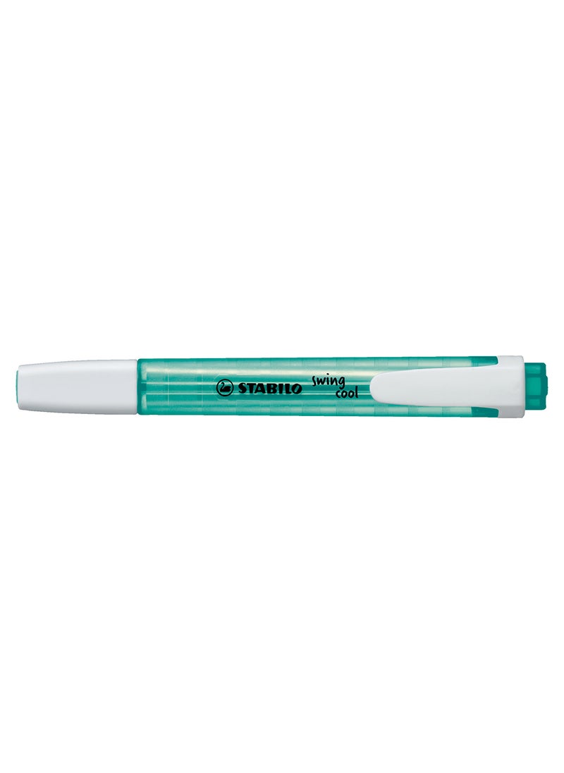 STABILO Highlighter Pen - Swing Cool Pack of 10 Turquoise Highlighters , Anti-Dry Out , for Drawing Illustrations , Note Taking  - Image 1