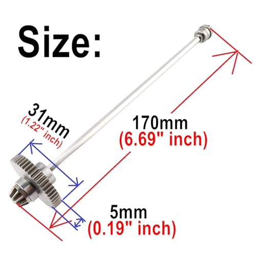 ZDingTech 14400Y Upgrade Metal Main Drive Shaft Parts for 1/14 MJX Hyper Go 14301 14302 Parts,for MJX Hyper Go 14301 14302 Metal Main Drive Shaft Parts - Image 3