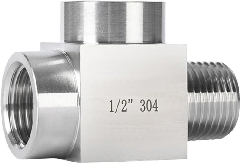 316 Stainless Steel High Pressure 6000psi Male Tee Pipe Fitting BSP Thread 3 8 Inch - Image 1