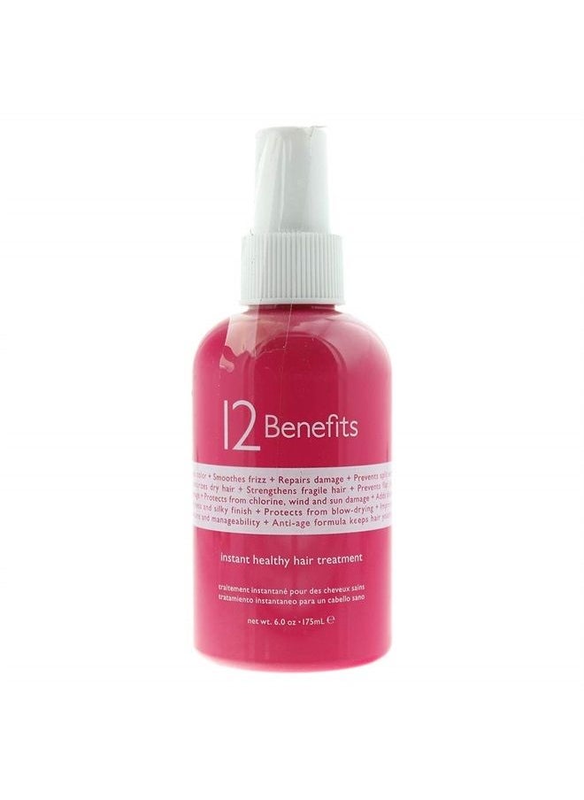 12 Benefits - Instant Healthy Hair Treatment - Leave In Conditioner Spray with Quaternium 39 and Silk Fibre Protein - Smooths Frizz, Strengthens & Repairs Damaged Hair - Made in the USA, (6 Fl Oz) - Image 1
