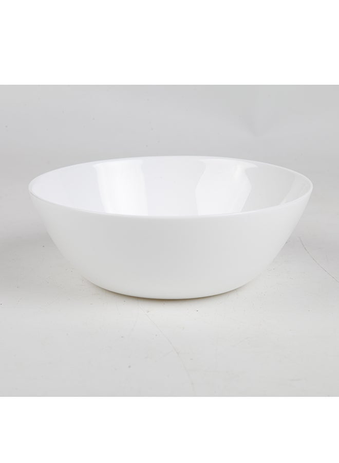 Noon East Set of 6 White Opal Glass Cereal and Soup Bowl, Dishwasher & Microwave Safe Round Bowls for Cereal, Soup, Salad and Rice - Image 2
