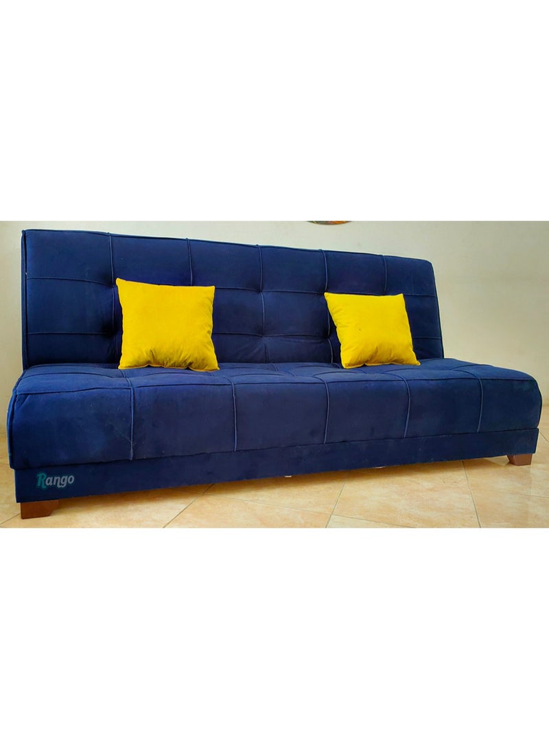 رانجو كنبة سرير3×1من رانجو للاثاث 120×190×40 سم متعددة الاستخدامات وأنيقه هي إضافة إلى أي منزل، مصممه لتوفير المساحة والراحة في نفس الوقت، مما يجعلها مثاليه للمساحات الصغيرة وغرفة المعيشة والمكتب وغرف الأطفال تستخدم امام التليفزيون تتحول بسهولة إلى سرير120×190 سم، واسفنج عالي الكثافه مع طبقة من الفايبر والقماش.اللون كحلي - Image 4