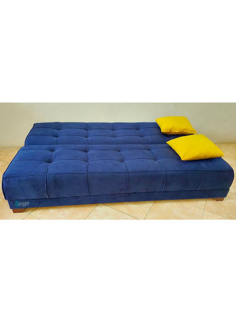 رانجو كنبة سرير3×1من رانجو للاثاث 120×190×40 سم متعددة الاستخدامات وأنيقه هي إضافة إلى أي منزل، مصممه لتوفير المساحة والراحة في نفس الوقت، مما يجعلها مثاليه للمساحات الصغيرة وغرفة المعيشة والمكتب وغرف الأطفال تستخدم امام التليفزيون تتحول بسهولة إلى سرير120×190 سم، واسفنج عالي الكثافه مع طبقة من الفايبر والقماش.اللون كحلي - Image 3