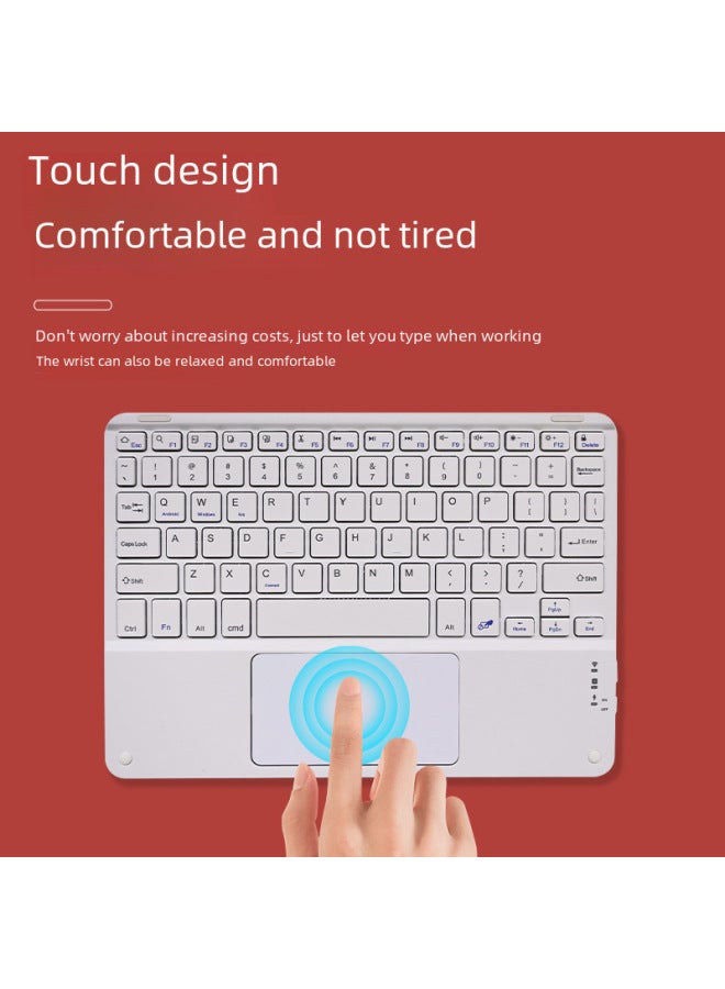 Square Hat Touch Bluetooth Keyboard For Apple Lenovo Huawei Mobile Phone Tablet Magnetic Magic Control Wireless Charging Keyboard-Color:Full Color Series Touch Smoked Clothes Purple-Product Type:Ten  - Image 4