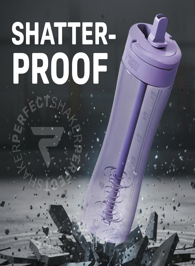 PerfectShaker Luma Series Shaker Bottle with Built-In Straw & Measurement Scale – 28oz – Leakproof, BPA-Free, Dishwasher Safe – Protein, Smoothies & Pre-Workout Mixer Cup (Lavender) - Image 5