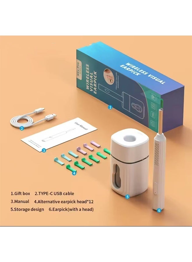 JCB CHIC Ear Wax Removal Tool ,LED Ear Cleaning Kit With 1080P camera Set HD Ear Sticks Otoscope Wireless Endoscope Wax Removal Tool Earpick Ear Cleaning Set NE3-D - Image 2