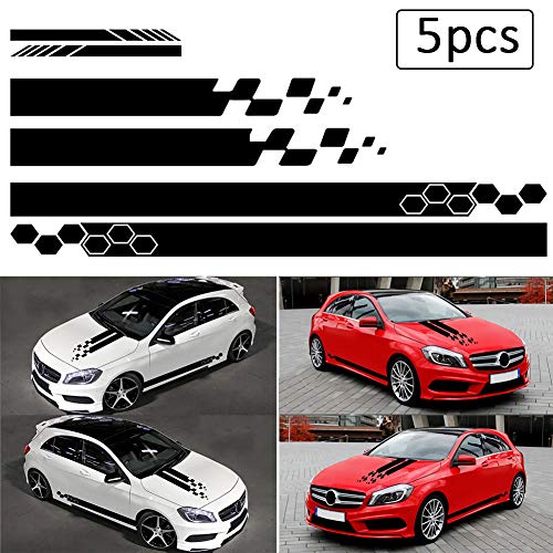 Skdorpfm RoJuicy 5 Pieces Vinyl Car Side Stickers Decorative Auto Body Racing Sports Decals Car Truck DIY Decal Stripes Vinyl Sticker Accessories 1-2 Days Delivered - Image 5
