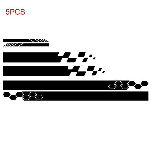 Skdorpfm RoJuicy 5 Pieces Vinyl Car Side Stickers Decorative Auto Body Racing Sports Decals Car Truck DIY Decal Stripes Vinyl Sticker Accessories 1-2 Days Delivered - Image 3