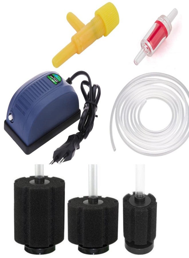 VAYINATO Xinyou Aquarium Bio Sponge Filter with Single Way Air Pump and 1 Meter Air Tube + Controller + Check Valve 5 in 1 Combo All in 1 Sponge Filter Combo (XY-2835 (Mini Sponge)) - Image 1