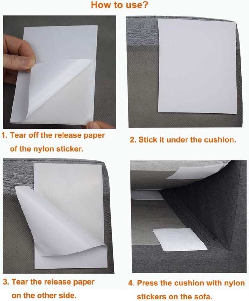 yomith Hook and Loop Gripper Tape for Table Cloth, Bed Sheet, Rugs, Couch Cushion, Adhesive Back Fastening Tape, Fixing and Mounting Objects for Home, Office, School (Pack of 20, White) - Image 4