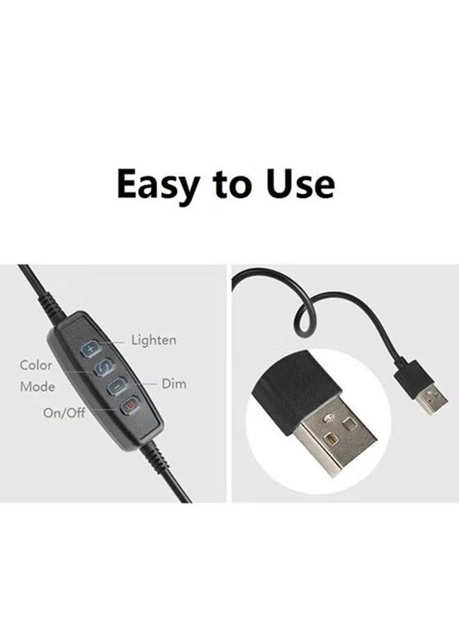 TIGER Universal Selfie Ring Light with Flexible Mobile Phone Holder – Black, 65x9cm, Adjustable Stand, Perfect for Video Calls, Makeup, Streaming, and Photography, USB Powered, Ideal for Smartphones - Image 3