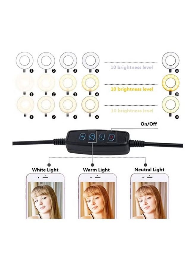 TIGER Universal Selfie Ring Light with Flexible Mobile Phone Holder – Black, 65x9cm, Adjustable Stand, Perfect for Video Calls, Makeup, Streaming, and Photography, USB Powered, Ideal for Smartphones - Image 5