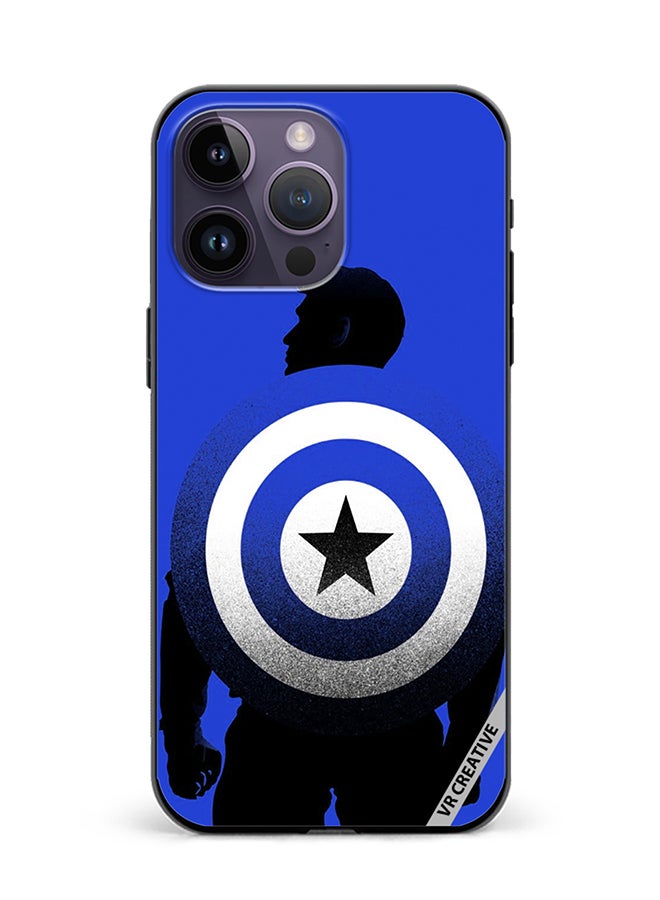 VR CREATIVE Protective Case Cover For Apple iPhone 15 Pro Max Captain America Blue Design Multicolour - Image 1