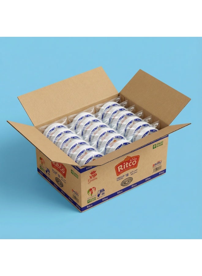 Ritco Carton Of Plain Round Plastic Plates, Size 18 (1000 Plates/Carton) - Image 4