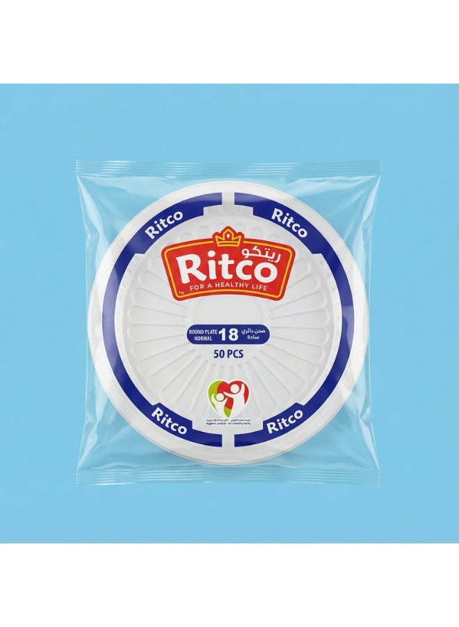 Ritco Carton Of Plain Round Plastic Plates, Size 18 (1000 Plates/Carton) - Image 5
