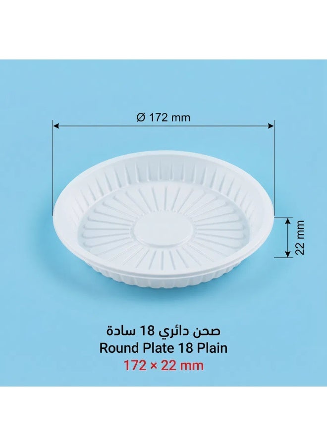 Ritco Carton Of Plain Round Plastic Plates, Size 18 (1000 Plates/Carton) - Image 2