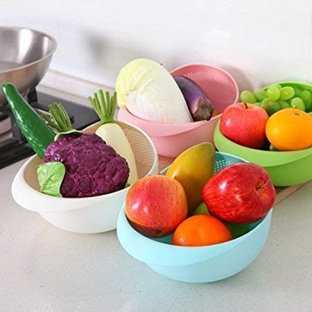 Textile export creations Plastic Washing Bowl And Strainer, Multicolour - Image 3