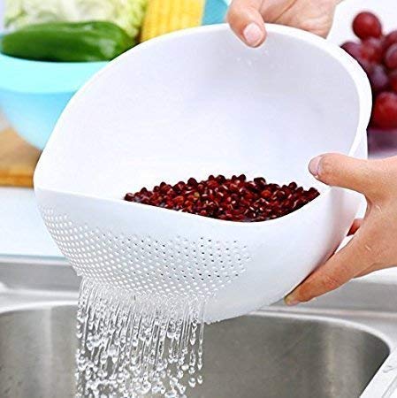Textile export creations Plastic Washing Bowl And Strainer, Multicolour - Image 1