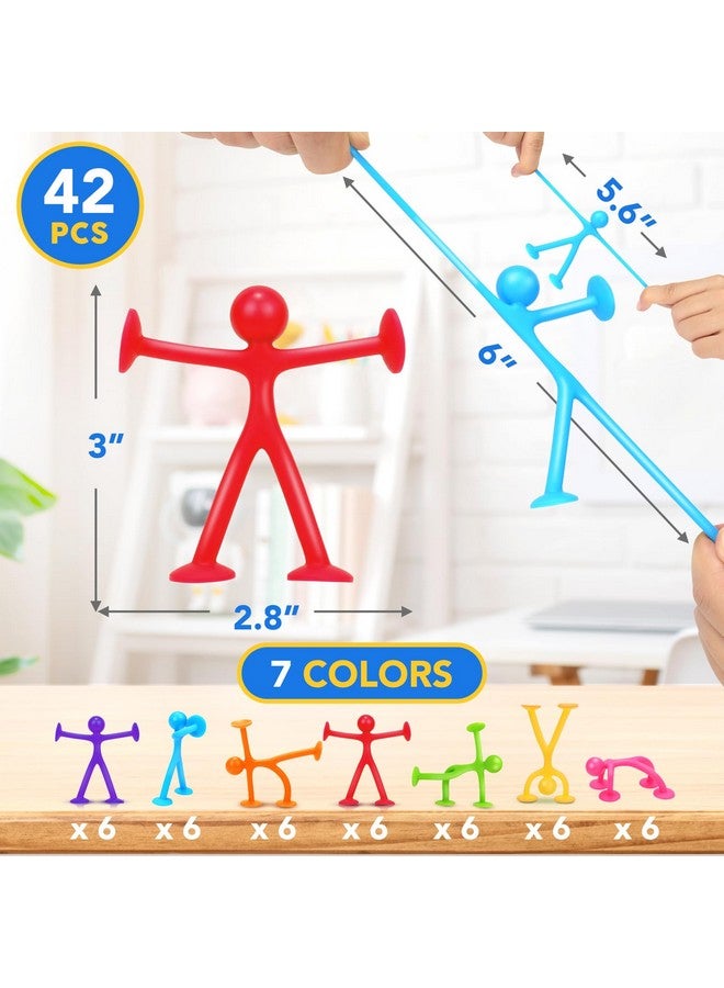 OLEOLETOY Suction Fidget Toys for Kids, 42Pcs Sensory Fidget Toys for Boys Girls, Office Stress Release Toys for Adults, Cars Travel Toys for Toddlers, Windows Toys Party Favors Kids Classroom Prize Bulk - Image 2