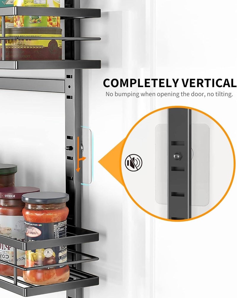 Moforoco 12.2"(W) Narrow 9-Tier Over The Door Pantry Organizer, Pantry Organization and Storage, Black Hanging Basket Wall Spice Rack Seasoning Shelves, Home & Kitchen - Image 4