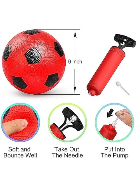 6 Inch Mini Soccer Balls for Kids Toddler, 6'' Small Soccer for Mini Goal Hoop, KickBall Soft Footballs Sport Game for Indoor Outdoor Playground Beach, Pool Ball For Inflatables Float(3 PCS with Pum
